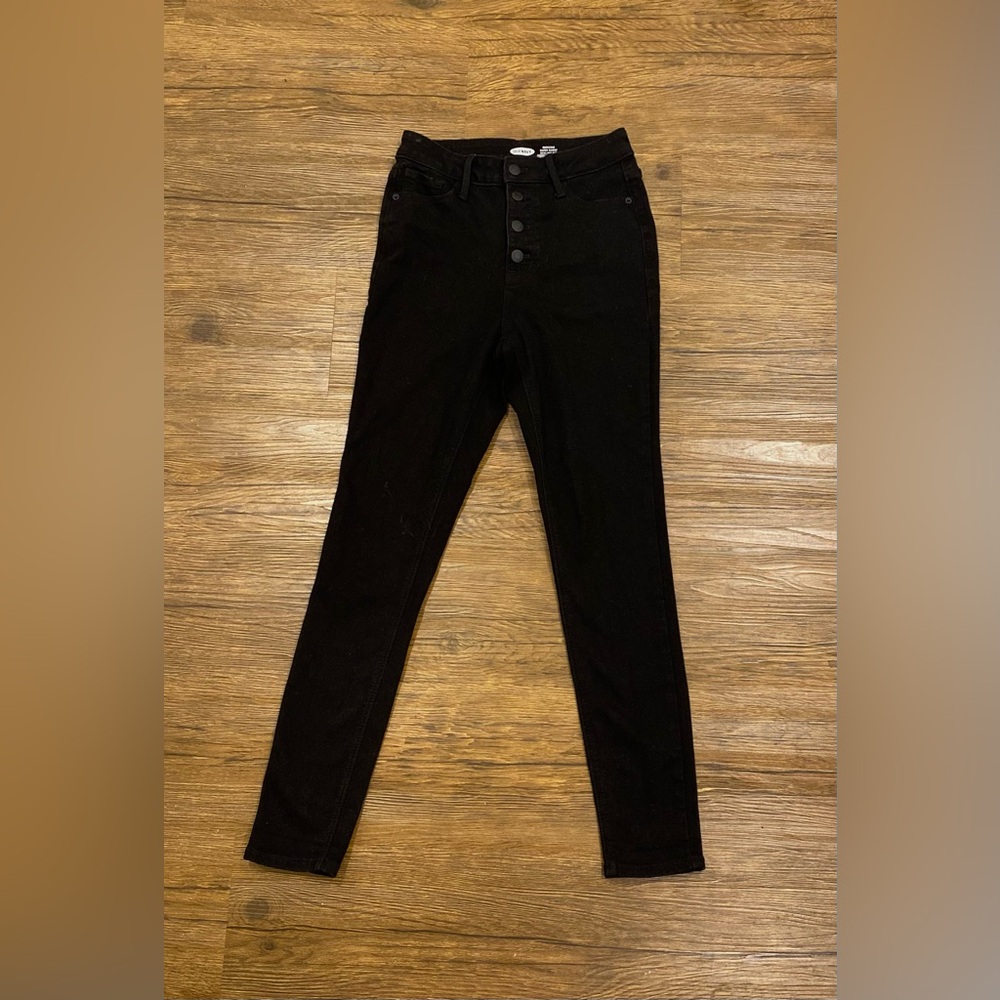 Old Navy Super Skinny Extra High Rise Black Jeans